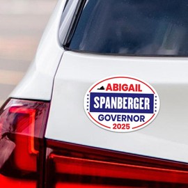 Abigail Spanberger for Virginia Governor 2025 Car Magnet - Vote Abigail Spanberger Vehicle Decal, Governor Elections Magnet - 6" x 4.5"