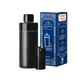 Gin 42 Cocktail Shaker Set Made of Black Stainless Steel Unique Design 500 ml Shaker and Jigger Dishwasher Safe Ideal for Gift or Home Use