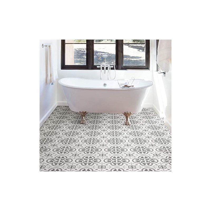 FloorPops FP2953 Remy Peel & Stick Floor Tiles, Grey