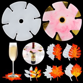 Eeekit Silicone Resin Molds Epoxy Casting Craft Wine Glass Holder Art Coaster Mat Mould