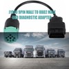 J1939 9Pin Male to OBD2 Male Cable-Heavy Duty Commercial Truck