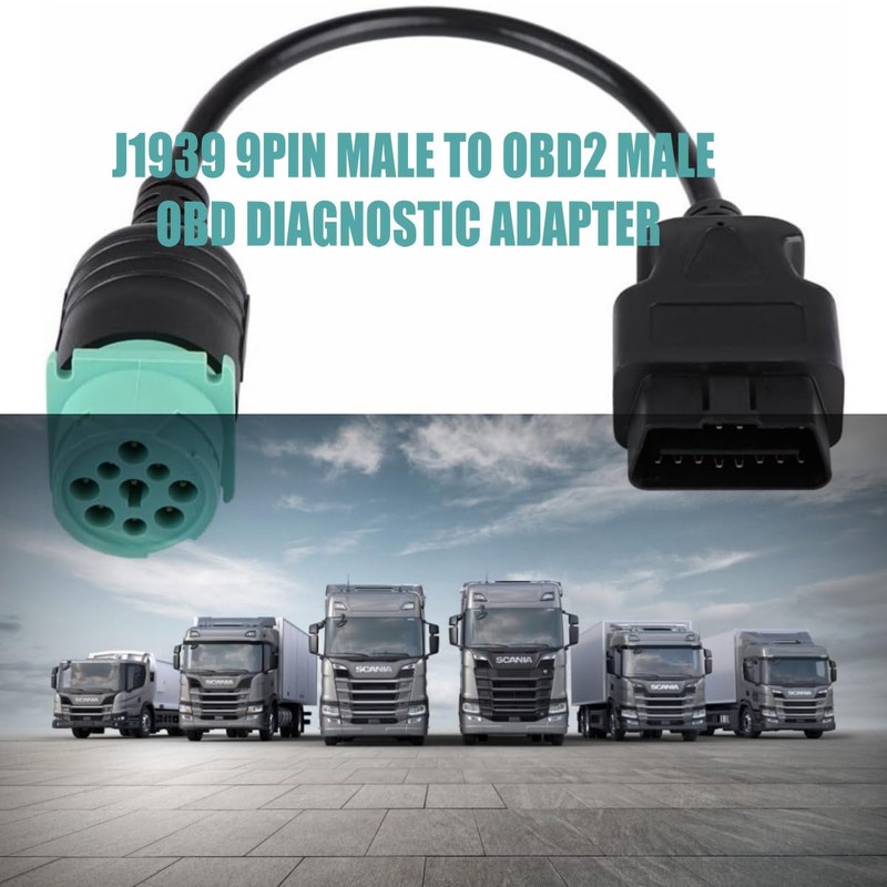 J1939 9Pin Male to OBD2 Male Cable-Heavy Duty Commercial Truck