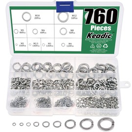 Keadic 320Pcs 12 Sizes Flat Washer Assortment Kit Copper Metric Sealing Washers - M5 M6 M8 M10 M12 M14 M16 M20