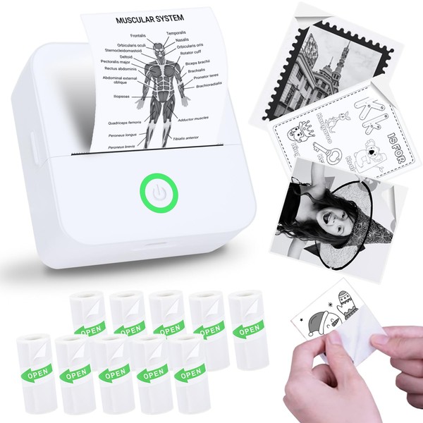 Vicbear Mini Sticker Printer, Sticker Maker Machine Printer with 10