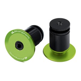 JRC Components Aluminum Handlebar Bike Bar End Plugs for Bicycles | Pack of 2 Handlebar Plugs - Bike Bar End Grips | Mountain Bike Bar End Caps for Road Bikes-Premium Bike Handlebar Caps [Acid Green]