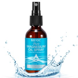 Pure Magnesium Oil Spray, Magnesium Oil for Feet, Easy to Absorb & Use, Magnesium Oil Spray Glass Bottle 60ml