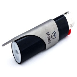 Kasher Titanium Lighter Tool - Multipurpose Metal Lighter Case - Strong, Durable & Lightweight - Sleek & Sturdy Design - Helps to Open Packages, Peel Stickers (Without Lighter, Black Engraving)