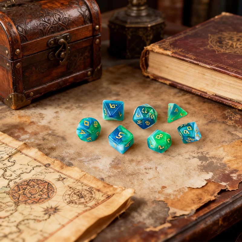 Set di 7 dadi poliedrici per Dungeons and Dragons, MTG,
