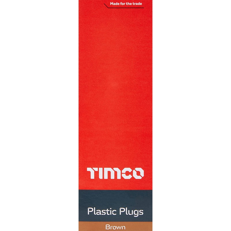 TIMCO Plastic Plug - Brown - Box of 100