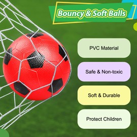 Mini Soccer Balls for Kids Adults, 6'' Indoor Soft Rubber Footballs, Toddlers Beach Pool Sports Replacement Balls Outdoor, Dodgeballs Playground Balls for Babys Adults(3PCS)