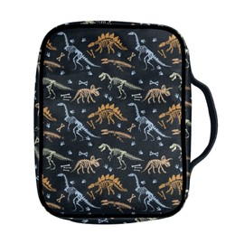 Coldinair Dinosaur Print Bible Cover for Kids Boys,Portable Carrying Book Case Church Bag Bible Protective with Handle and Zippered Pocket