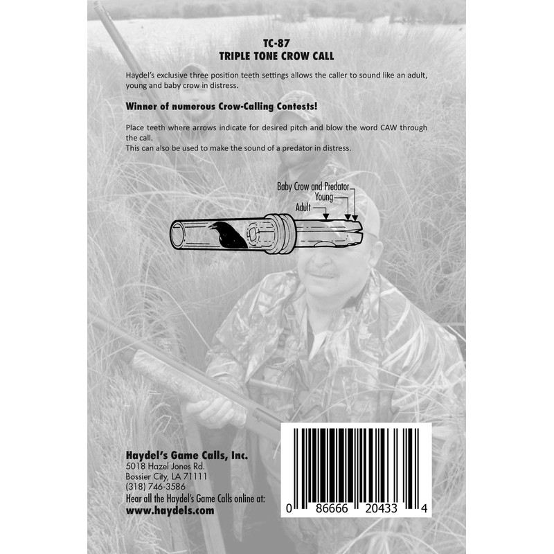 Haydel's Game Calls Inc. TC-87 Triple Tone Crow Call for