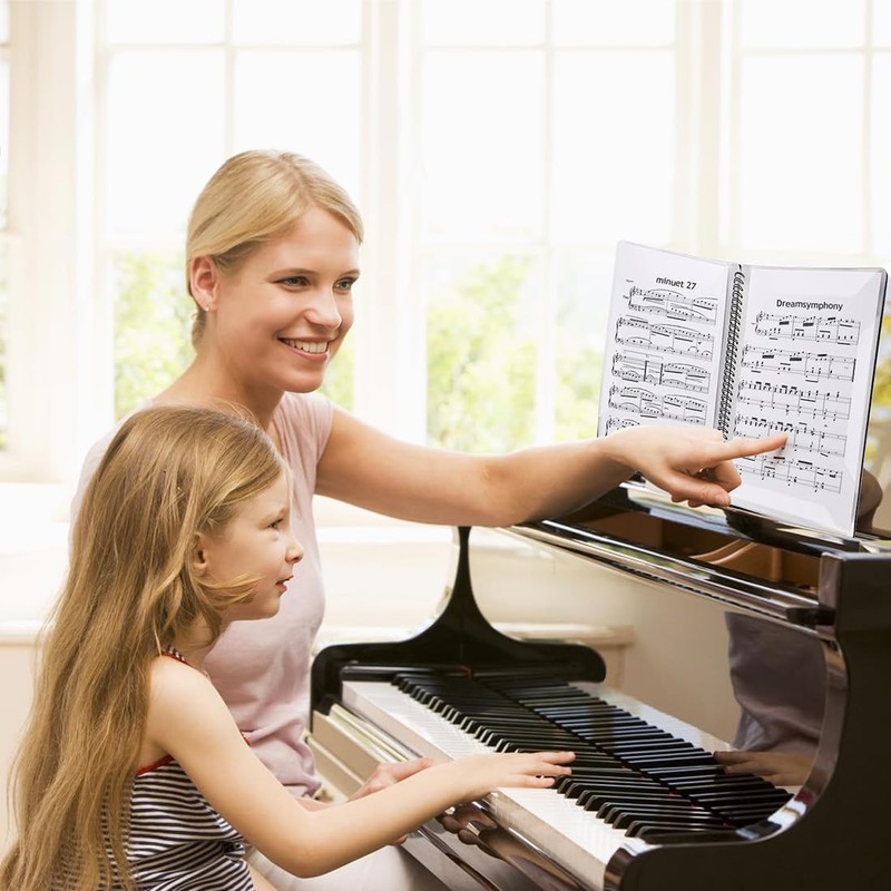 Skidwedy Sheet Music Folder, 60 Pages Capacity, Black, Writable &