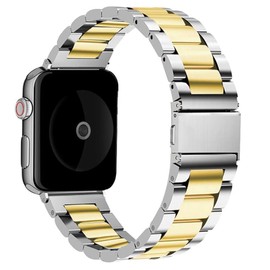 Blueshaweu Compatible for RUIMEN Smart Watches Band, 22mm Quick Release Stainless Steel Metal Replacement Strap Bracelet Men & Women Compatible with RUIMEN D1/H1 Smart Watches (Silver-Gold)