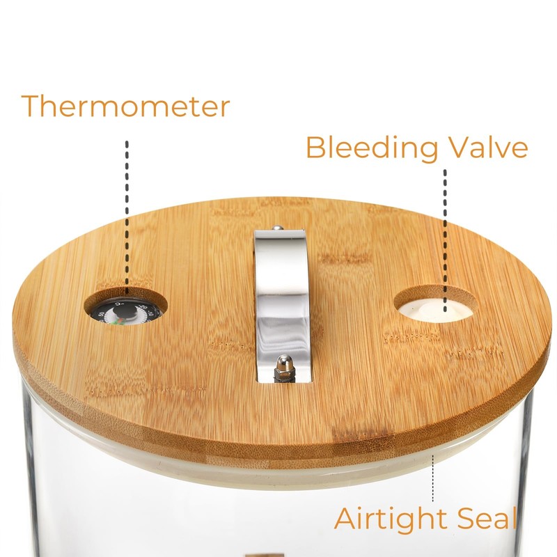 Tlence 5L Glass Rice Dispenser, Cereal Container with Bamboo Stand,