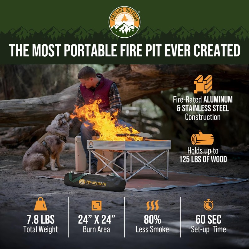 Fireside Outdoor Portable Fire Pit for Camping Fire Pit 24