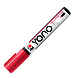 Marabu 12400102125 - Yono Marker, Kirsche 125, Versatile Acrylic Pen with Japanese Chisel Tip 0.5-5 mm, Water-Based, Non-Fade and Waterproof, for Almost All Surfaces