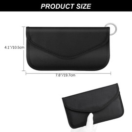 Bag for Mobile Phones and Car Keys, Keyless Go Protection, Pack of 2 Carbon Fibre Leather Bag, RFID Blocker Car Key Case, Signal Blocker Bag, Shielding, Anti-Tracking, RFID Signal Blocking