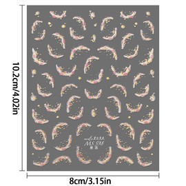 French Ice Crystal Soft Glue Nail Stickers For Nail Art Stickers Fantasy Mini Star Moon Jelly Nail Design Stickers Nail Decals Shiny Gold Pink French Tip Line Wave Strips Nail Sticker Nail Accessories