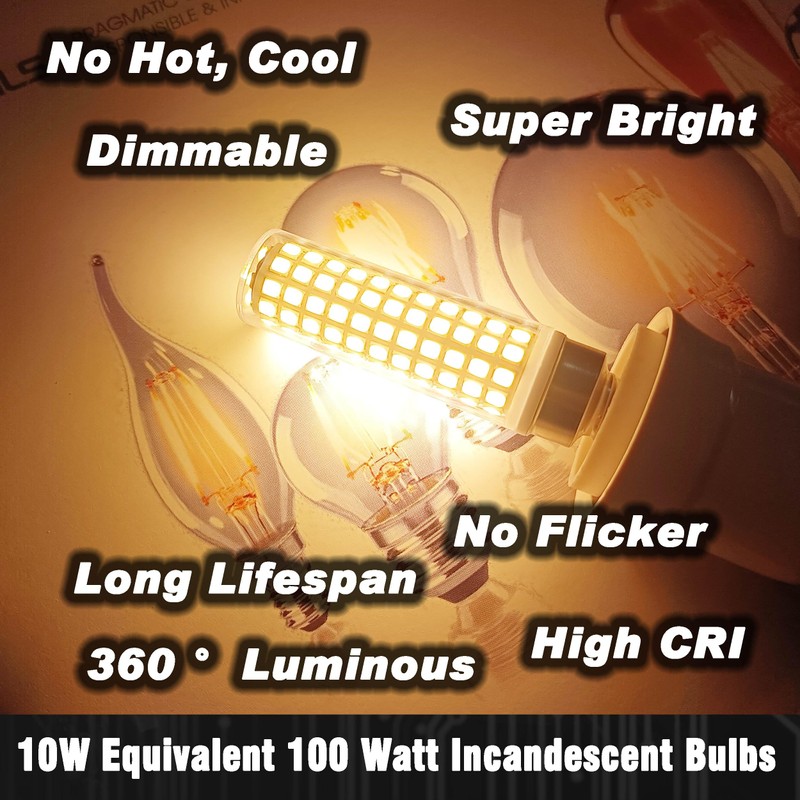 Hylroe E12 Dimmable LED Candelabra Light Bulbs 100 Watt Equivalent