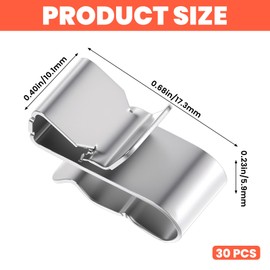 Tyqour Pack of 30 Solar Cable Clips, Solar Panel Cable Clips, Stainless Steel Photovoltaic Cable Clips, Cable Clips, 22.5 mm Pendant Wire Clips, Stainless Steel Solar Module Fixation Clips for Laptop