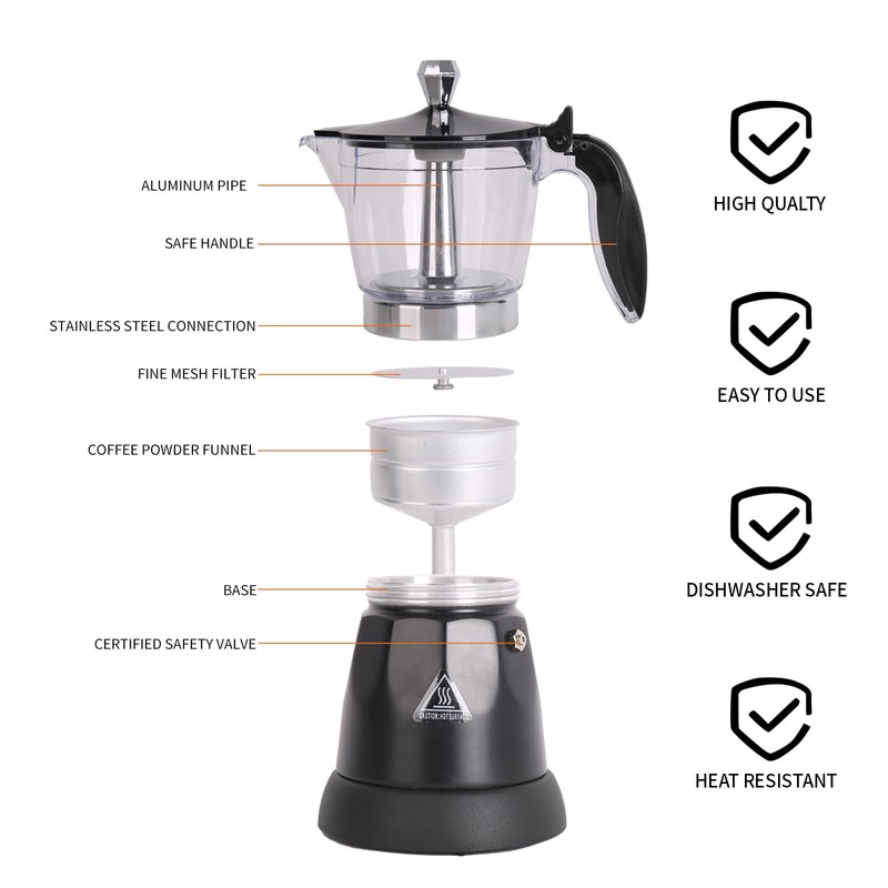 LAOION Cuban Coffee Maker, 6 or 3cup Electric Espresso Coffee