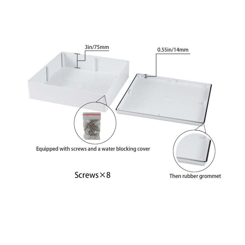 12" x 12" x 3" PVC Plastic Dustproof Waterproof Box
