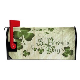 WOOR St Patrick's Day Magnetic Mailbox Cover Shamrocks Lucky Clover Leaves MailWraps Garden Yard Home Decor for Outside Standard Size-18"x 20.8"