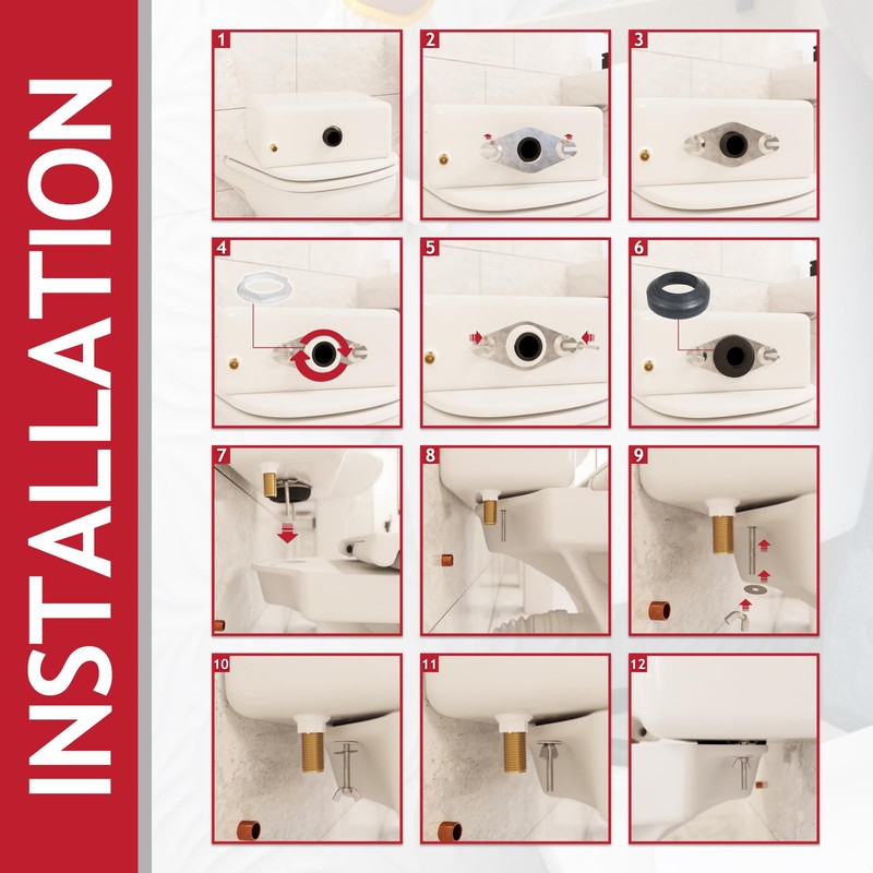 SPARES2GO Universal Toilet Cistern Close Coupling Fixing Kit Flat Metal