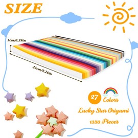1350 Sheets Star Origami Paper,Paper Star Strips, 27 Assortment Color Star Paper,Wish Paper,Lucky Star,Origami Paper Stars Strips,Double Sided Origami Paper,DIY Lucky Star Paper,Handmade Star Origami