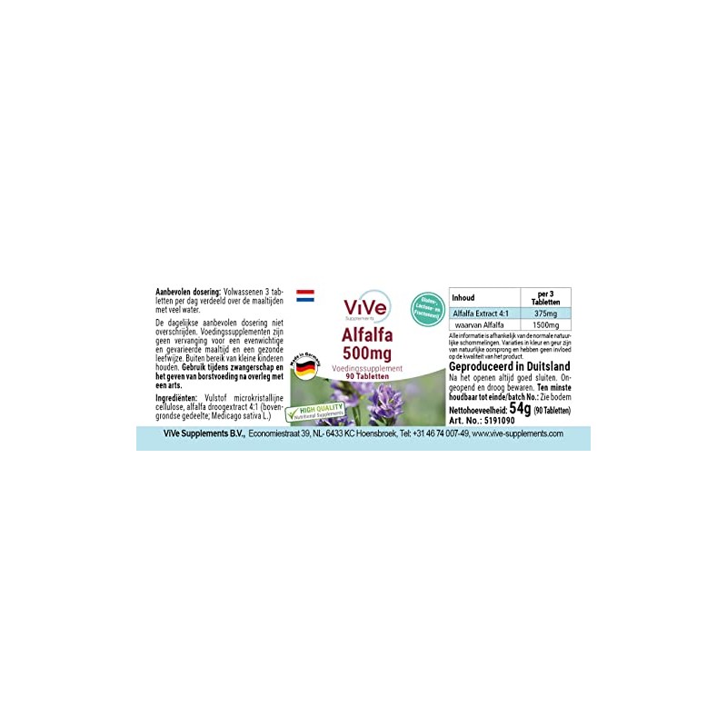 Alfalfa – 90 Tablets – 4x Concentrated Medicago Sativa Extract