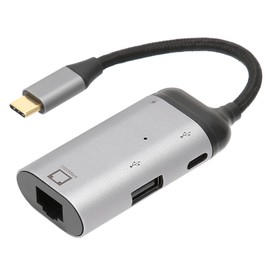 USB-C to Ethernet Adapter, Type-C to RJ45/65W PD/Type-C/USB2.0 Gigabit Ethernet 10/100/1000Mbps LAN Network Adapter for Pro Air 2019/2018/2017 etc.
