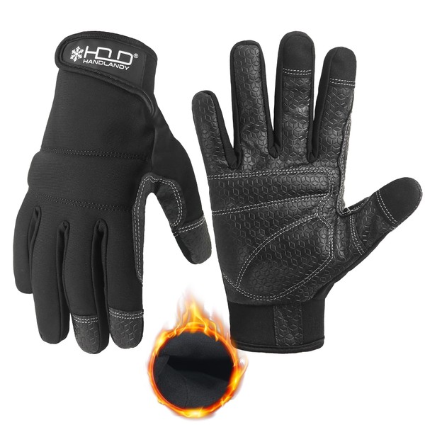 HANDLANDY Winter Work Gloves with Grip for Men & Women,