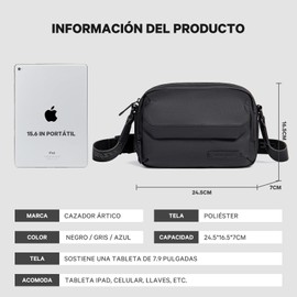 Bolsa de Mensajero de Mujer y Hombre ARCTIC HUNTER AH YB00518 Riñonera Deportiva,Bolso Bandolera Bolso de la Cintura, Elegante bandolera para descansar al aire libre，viaje a prueba de agua (gris)