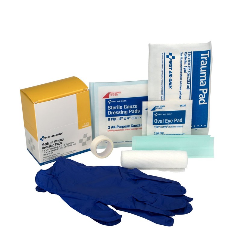 First Aid Only 3-950 10 Piece Medium Wound Dressing Kit,