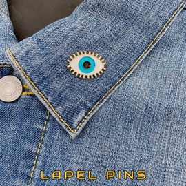 AAVEDGE Evil Eye Enamel Pins for Backpacks, Laple Pin, Novetly Emblem Bedge Brooches Pins for Lanyard, Bags, Hats, Caps, Clothes, Vest, Jackets.
