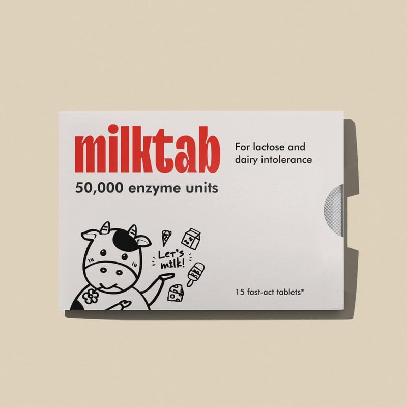 milktab - Superpowered Lactase Pills - Fast-Act Lactase Tablets for