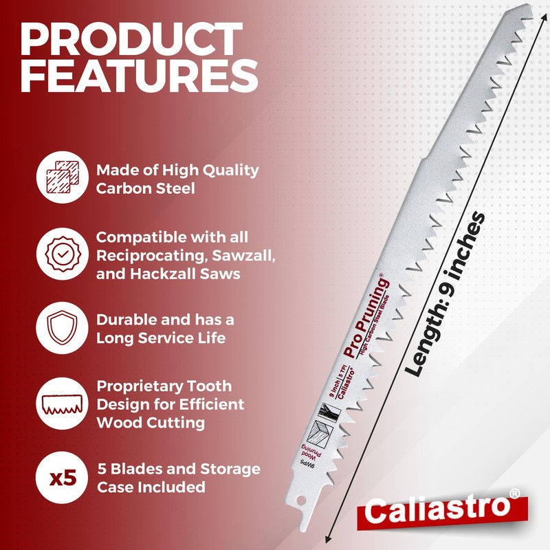 9-Inch Wood Pruning Saw Blades for Reciprocating/Sawzall Saws - 5