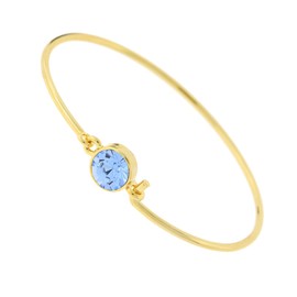 1928 Jewelry "Best Of Times" 14K Gold Dipped Light Sapphire Blue Wire Bracelet