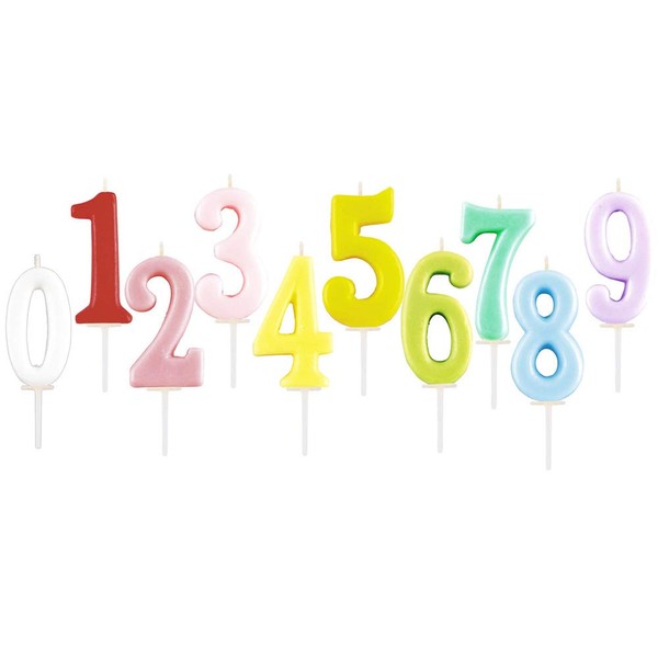 Kai KAI Candles, Candles, Number Set, 0-9, Set of 10,