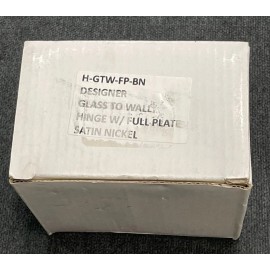 Brixwell Adjustable Designer  Wall Hinge W/  Full Back Plate Satin Nickel H-GTW-FP-BN NEW