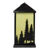 Rustic Black Bear Scenic Forest Mountains Electric Metal Wall Or