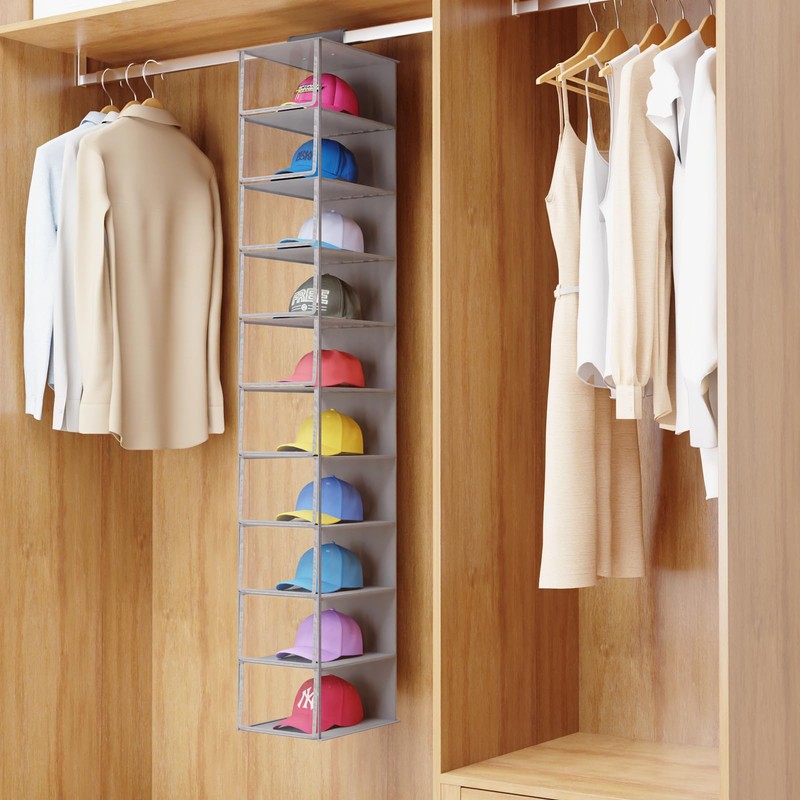 KEEGH Hat Organizer for Closet Hanging Hat Rack Cap Holder