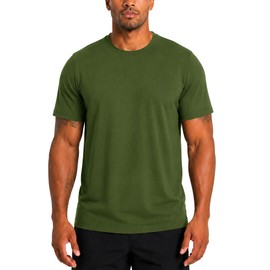 Zengjo Workout T Shirts for Men Quick Dry(Army Green,XL)