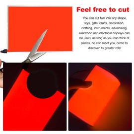 LYML.E1 El Panel Backlight 8.2 x 5.9 Inches Electroluminescent Sheet Light DIY Cuttable Backlight Paper Lamplamp Sheet Neon for Cosplay Party Decoration Luminous Piece (Red)