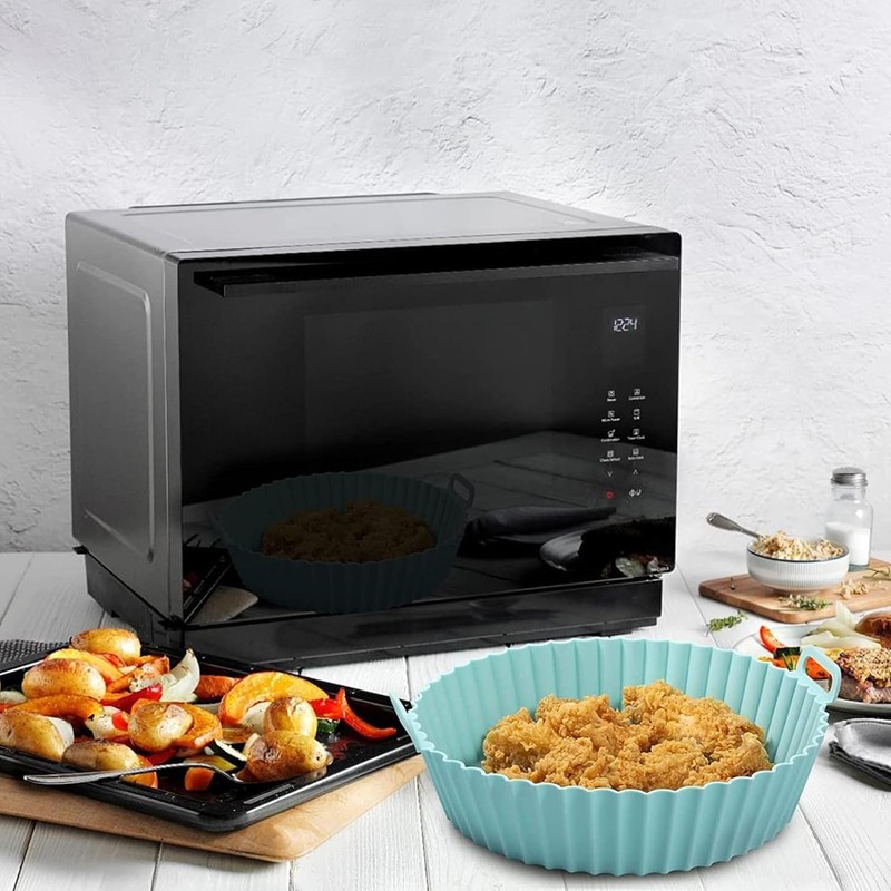 2PCS Silicona para Freidora de Aire,Air Fryer Silicon,Bandeja para Hornear