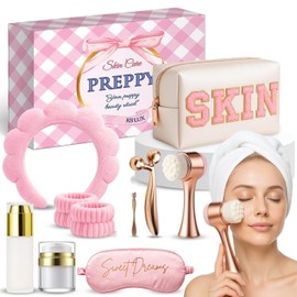 Preppy Skincare Set Pink Cute Kit for Women Teen Girls Girls Tools 10-12 Years Old Cool Gift Idea with Clean Aesthetic Color / 프레피 스킨케어 세트 여성 10대 소녀를 위한 핑크 귀여운 키트 소녀 도구 10-12세 용품 깔끔한 미적 감각을 갖춘 멋진 선물 아이디어 Color