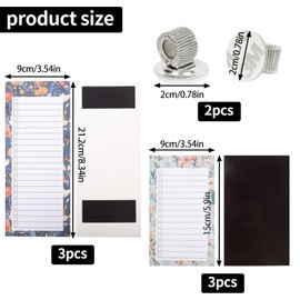 bssmmai 6 Stück Magnetische Notizblöcke 2 Stifthalter, 50 Blätter/Stück Einkaufsliste Magnetisch Kühlschrank, Einkaufszettel Block To Do Listen Block, Notizblöcke