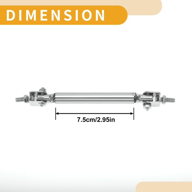 Partuto 2pcs 7.5cm/2.95in Car Splitter Support Rods Adjustable Front Rear