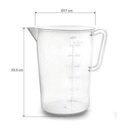 Lacor - 67213 - Measuring Cup, Measuring Cup, Liquid Meter, Stainless Steel, BPA-Free, 17 cm, 3 L
